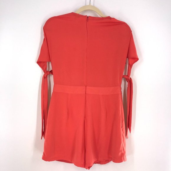 NAKED ZEBRA ORANGE COLD SHOULDER ROMPER - Picture 4 of 9
